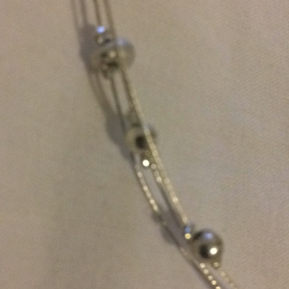 Tri-Layer Formal Bead and Wire Pendant Necklace - Picture 3 of 3